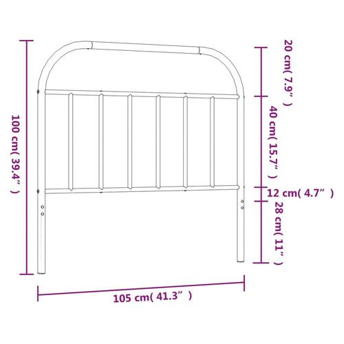 Sengegavl 100 cm metal hvid