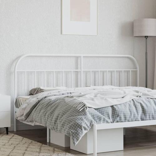 Sengegavl 193 cm metal hvid