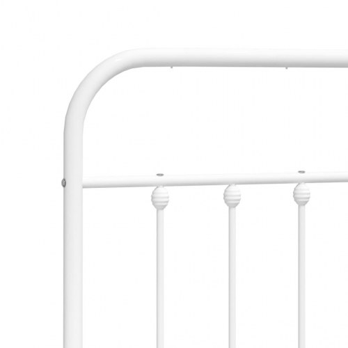 Sengeramme med sengegavl 140x200 cm - metal, hvid