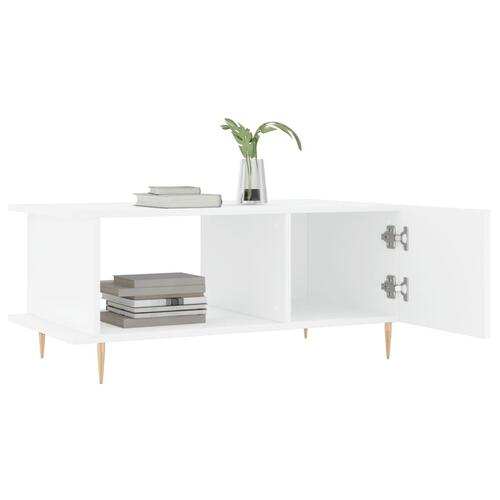 Sofabord 90x50x40 cm konstrueret træ hvid