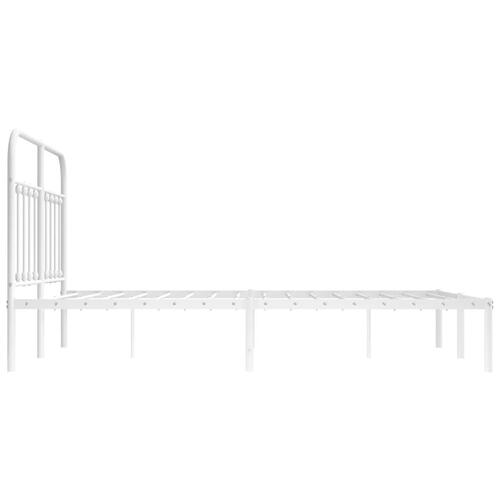 Sengeramme med sengegavl 150x200 cm metal hvid