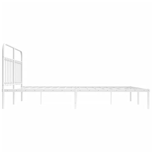 Sengeramme med sengegavl 180x200 cm metal hvid