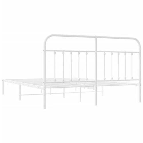 Sengeramme med sengegavl 180x200 cm metal hvid