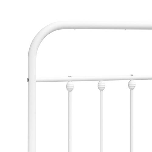 Sengeramme med sengegavl 180x200 cm metal hvid
