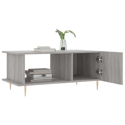 Sofabord 90x50x40 cm konstrueret træ grå sonoma-eg