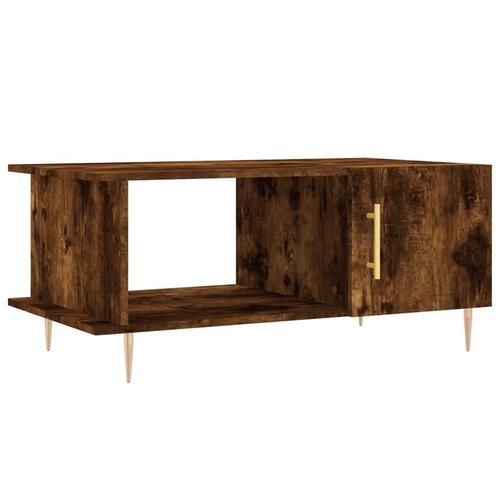 Sofabord 90x50x40 cm konstrueret træ røget egetræsfarve