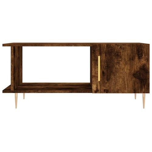 Sofabord 90x50x40 cm konstrueret træ røget egetræsfarve