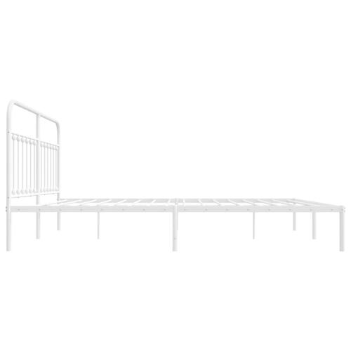 Sengeramme med sengegavl 200x200 cm metal hvid