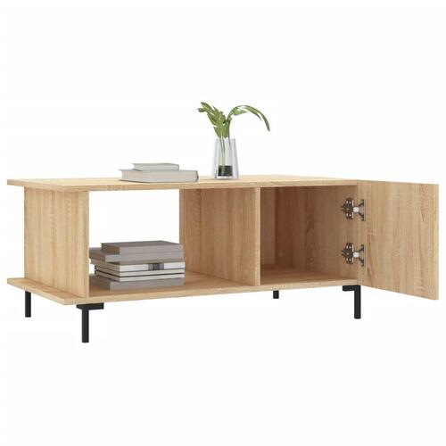 Sofabord 90x50x40 cm konstrueret træ sonoma-eg