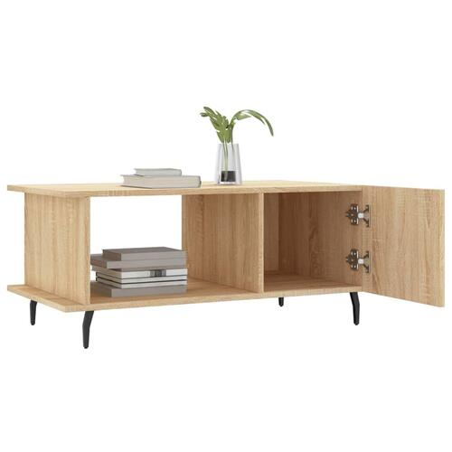Sofabord 90x50x40 cm konstrueret træ sonoma-eg