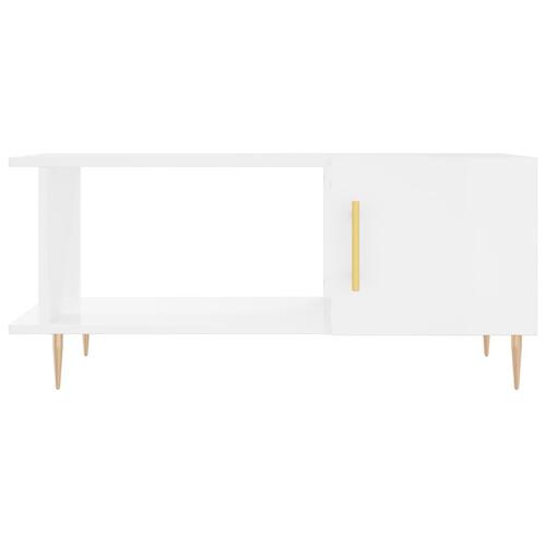 Sofabord 90x50x40 cm konstrueret træ hvid højglans