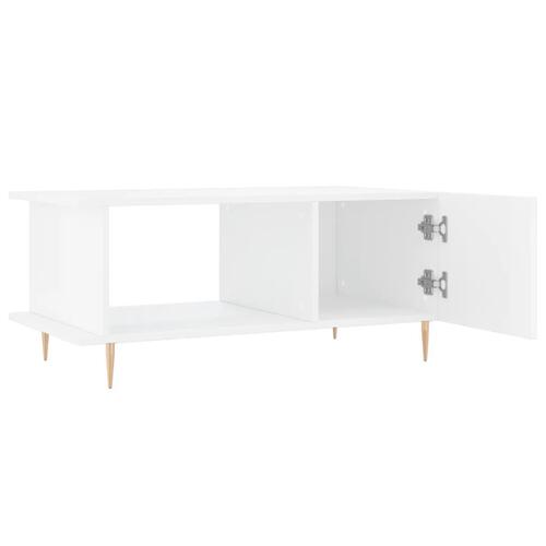 Sofabord 90x50x40 cm konstrueret træ hvid højglans