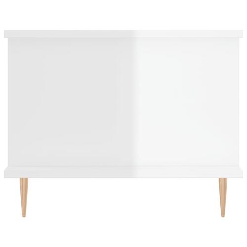 Sofabord 90x50x40 cm konstrueret træ hvid højglans