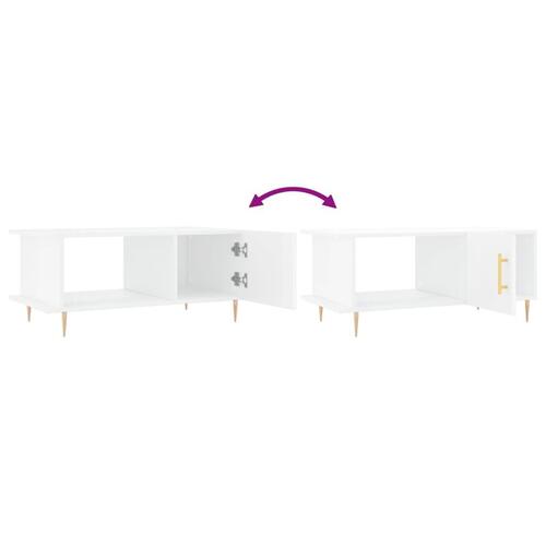 Sofabord 90x50x40 cm konstrueret træ hvid højglans