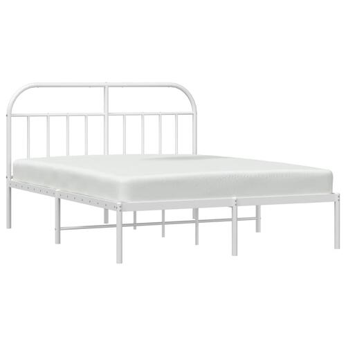 Sengeramme med sengegavl 180x200 cm metal hvid
