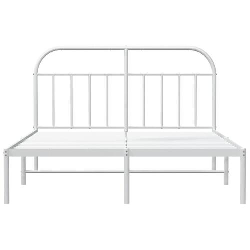 Sengeramme med sengegavl 180x200 cm metal hvid