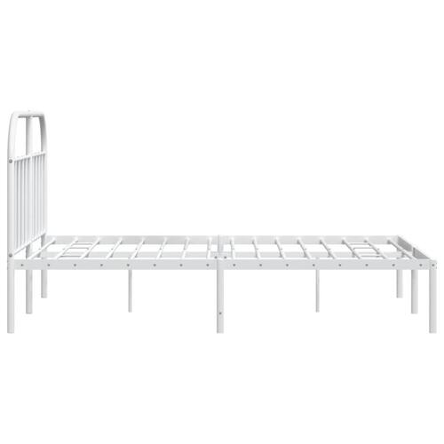 Sengeramme med sengegavl 180x200 cm metal hvid