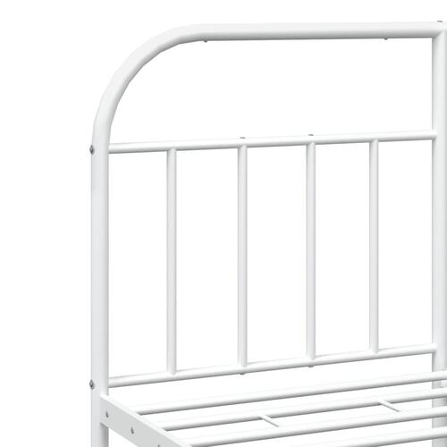 Sengeramme med sengegavl 180x200 cm metal hvid