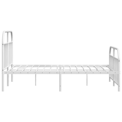 Sengeramme med sengegavl og fodgærde 180x200 cm metal hvid