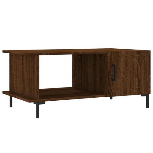 Sofabord 90x50x40 cm konstrueret træ brun egetræsfarve