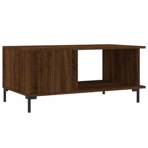 Sofabord 90x50x40 cm konstrueret træ brun egetræsfarve