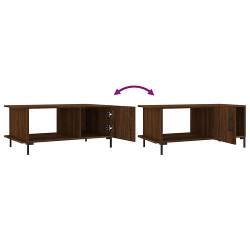 Sofabord 90x50x40 cm konstrueret træ brun egetræsfarve
