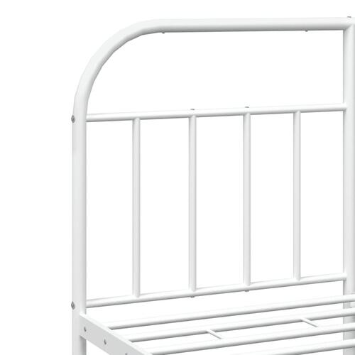 Sengeramme med sengegavl og fodgærde 183x213 cm metal hvid