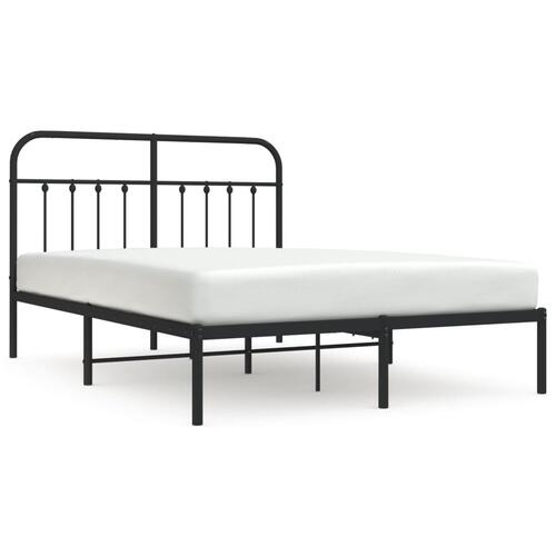 Sengeramme med sengegavl 135x190 cm metal sort