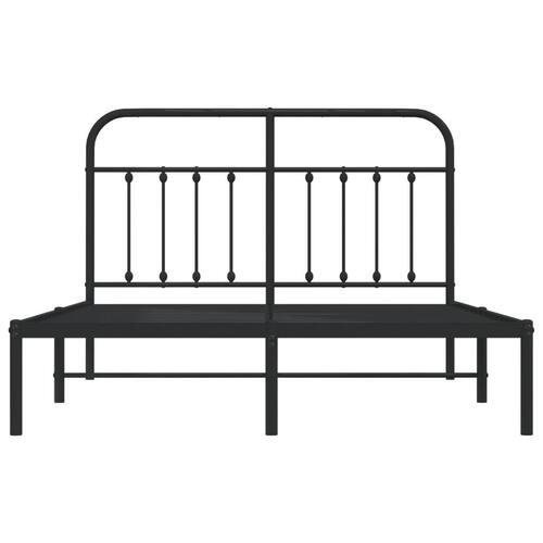 Sengeramme med sengegavl 135x190 cm metal sort