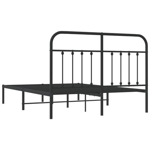 Sengeramme med sengegavl 135x190 cm metal sort