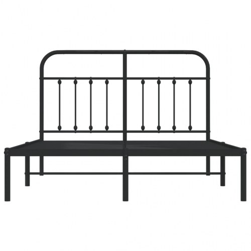 Sengeramme med sengegavl 140×190 cm - metal, sort