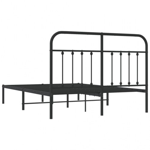 Sengeramme med sengegavl 140×190 cm - metal, sort