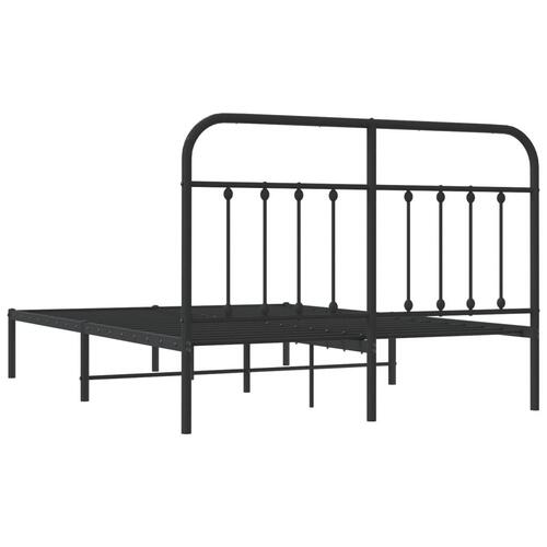 Sengeramme med sengegavl 140x200 cm metal sort