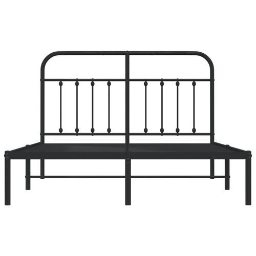 Sengeramme med sengegavl 150x200 cm metal sort