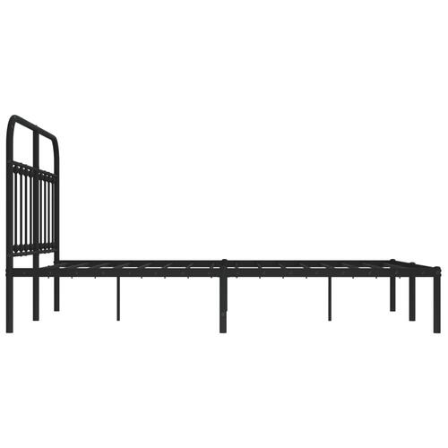 Sengeramme med sengegavl 150x200 cm metal sort