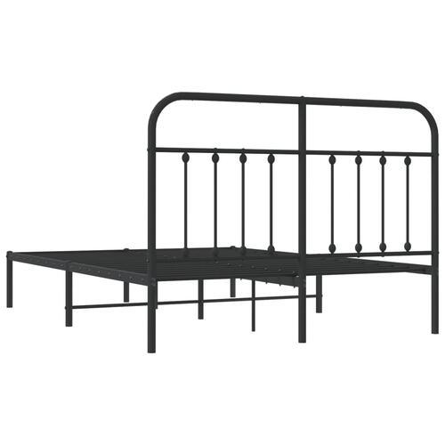 Sengeramme med sengegavl 150x200 cm metal sort