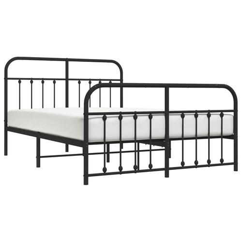 Sengeramme med sengegavl og fodgærde 140x190 cm metal sort