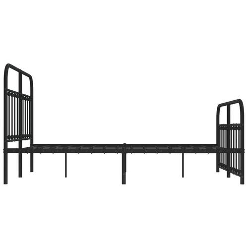 Sengeramme med sengegavl og fodgærde 140x200 cm metal sort
