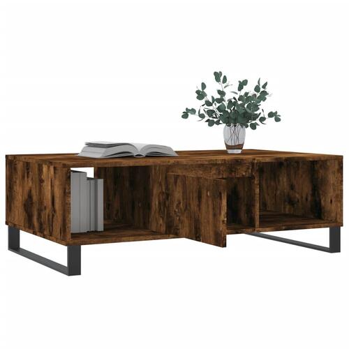 Sofabord 104x60x35 cm konstrueret træ røget egetræsfarve