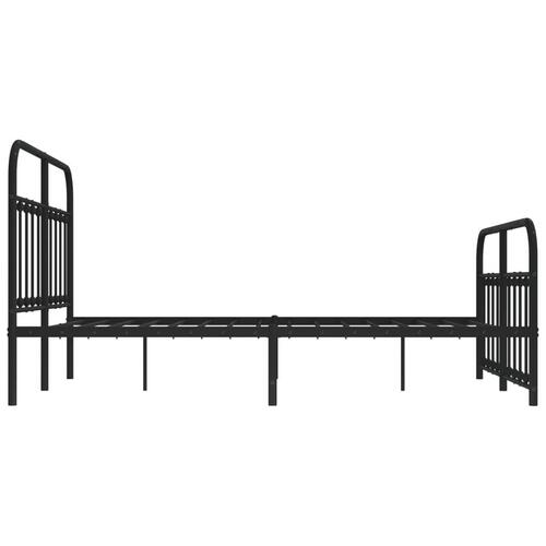 Sengeramme med sengegavl og fodgærde 150x200 cm metal sort