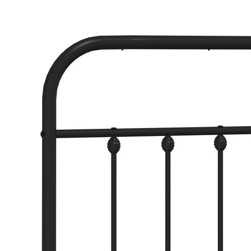 Sengeramme med sengegavl og fodgærde 150x200 cm metal sort