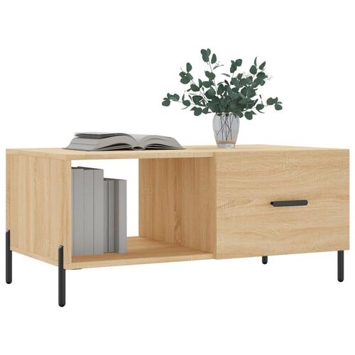 Sofabord 90x50x40 cm konstrueret træ sonoma-eg