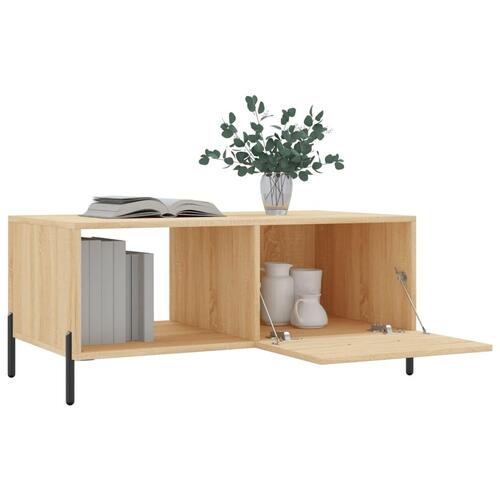 Sofabord 90x50x40 cm konstrueret træ sonoma-eg