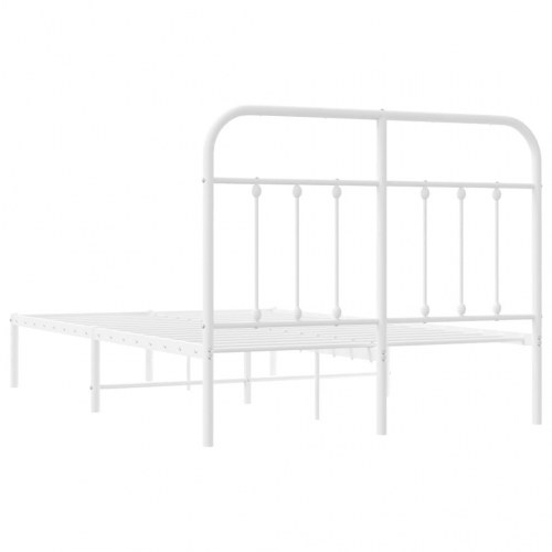 Sengeramme med sengegavl 120x200 cm - metal, hvid