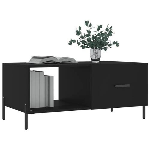 Sofabord 90x50x40 cm konstrueret træ sort