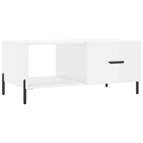 Sofabord 90x50x40 cm konstrueret træ hvid højglans
