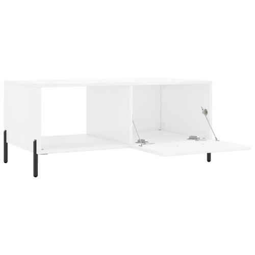 Sofabord 90x50x40 cm konstrueret træ hvid højglans
