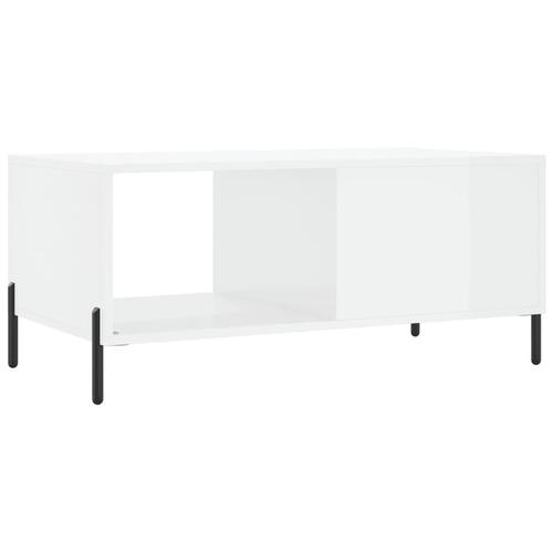 Sofabord 90x50x40 cm konstrueret træ hvid højglans