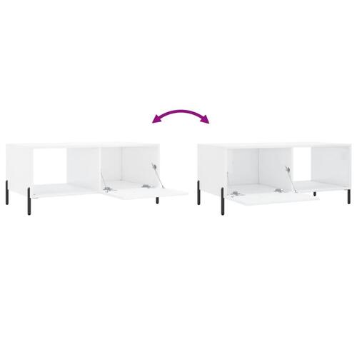 Sofabord 90x50x40 cm konstrueret træ hvid højglans