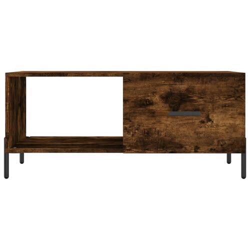 Sofabord 90x50x40 cm konstrueret træ røget egetræsfarve